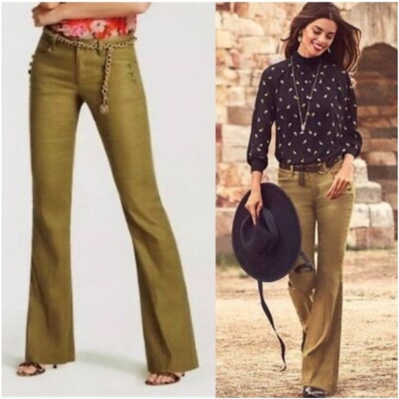 CABI Charlie Olive Green Linen Pant Style 5314 Size 2 NWOT - Picture 2 of 10